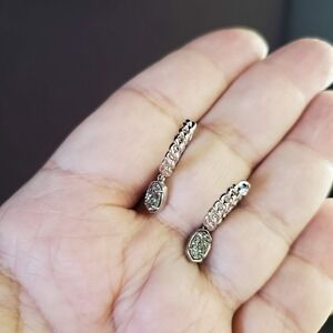 Kendra Scott Silver Pavé Drop Hoop Earrings